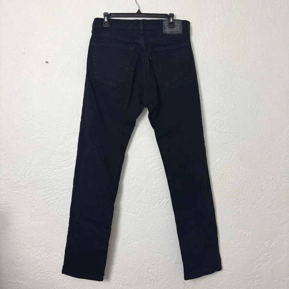 Levis 505 Regular Fit Black Jeans‎ Mens W34 L34 Straight Leg WaterLess Denim